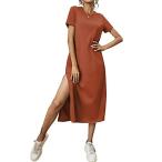 スタイリッシュで快適！Milumiaのカジュアルスリットミディドレス