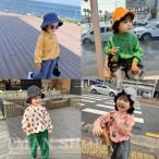 秋冬にぴったり！可愛いフルーツ柄のキッズボトルネックニットセーター