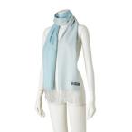 贅沢なカシミヤ100％！アクアブルーとアイボリーのリバーシブルマフラー