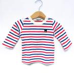 【ミキハウス】男の子用ボーダー柄Tシャツ70サイズ！赤×青の可愛いデザインでおしゃれに♪