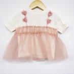 可愛いベビーシャツ！アプレレクールのピンクチュールTシャツ