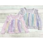 レインボーチュールが魅力！お洒落な重ね着風長袖チュニック