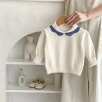 赤ちゃんの快適な秋冬スタイル！ブルーカラー付きベビーニットセーターの魅力