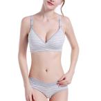 快適な授乳ライフをサポート！グレーボーダー授乳ブラ上下セットの魅力