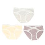 スタイリッシュに妊娠生活を楽しむ！パープル×アプリコット×グレーのマタニティーショーツ3枚セット