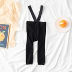 スタイリッシュなベビーの必需品！ブラックサスペンダーレギンス