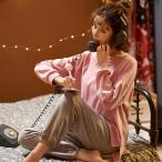 快適でおしゃれ！ピンクの2XLマタニティルームウェア pkyy7708