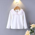 春の訪れを感じる☆ホワイト×ドットの130cm丸襟カットソー登場！