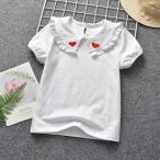 ☆ホワイト☆90cm 丸襟カットソーでキッズの特別な日を彩ろう！