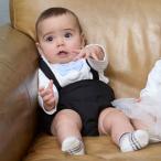 プティマインのネクタイ付きロンパース＋パンツセットでベビーをスタイリッシュに！