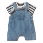 レトロでポップな新生児用コーディネート！プティマインのスターサロペット×ロンパースセット