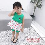 可愛さ満点！さくらんぼ刺繍のチュニック＆かぼちゃパンツセット