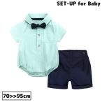 おしゃれな赤ちゃんの夏コーデ♪ポロシャツ風ロンパースセットアップ