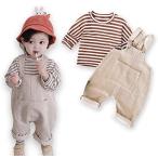 秋冬の定番！LA-Hazelの可愛い女の子用サロペット＆Ｔシャツセットでおしゃれコーディネート