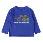 キッズにぴったり！THE NORTH FACE カモフラロゴ ロンT NTJ81824（100cm・青）でオシャレ＆快適に