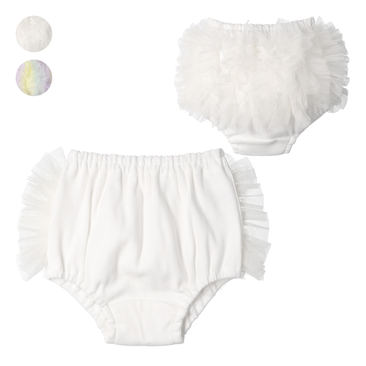 春夏の必需品！子供服キッズズーのチュールフリル付きブルマ